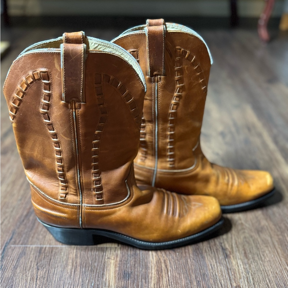 Durango Western Cowboy Boots Square Toe Leather Boots Mens Size 10 EE